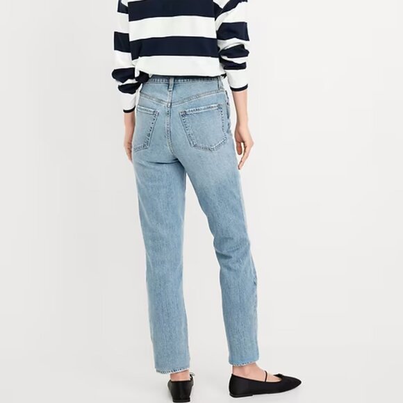 Old Navy High-Waisted OG Straight Ankle Jeans | Size 4 | NWT | Light Wash - Picture 2 of 3